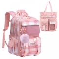 Cute Backpack for School Girls, Multi-Pockets with Cute Tote