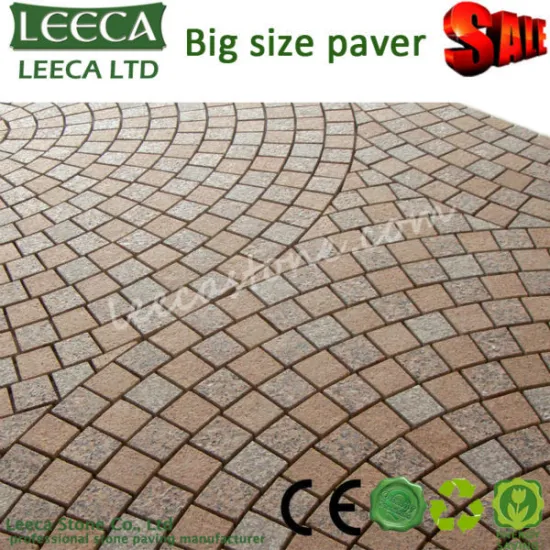 Round decorative garden stick on net paving stone