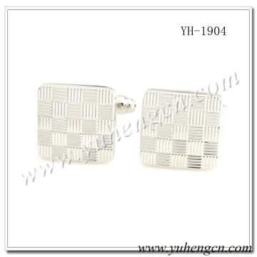 YH-1904 Classic Square Plain Metal Cufflinks