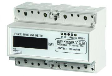 DIN Rail Mounting Three Phase Electronic LCD Display Energy Meter