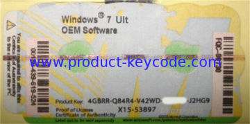 Oem Coa Windows Product Key Sticker For Windows 7 Ultimate