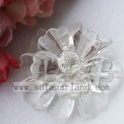 Flores de cuentas de cristal de plástico de 50 mm Flores artificiales hechas a mano