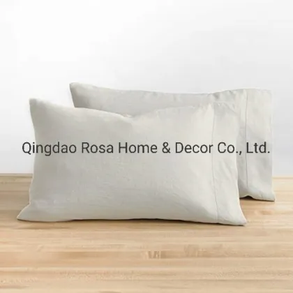 White Pure French Linen Pillow Case Set