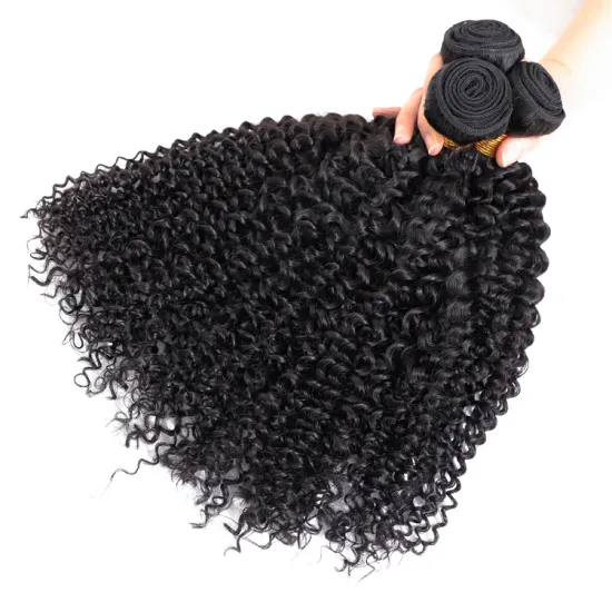 10A Wholesale 1b# Curly Wave cuticle aligned virgin hair bundles with closure