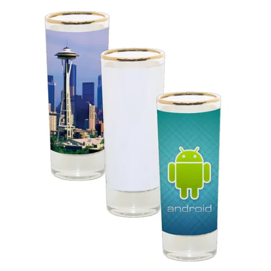 Gold rim Sublimation Frosted Glass cup 3oz wholesale factory price