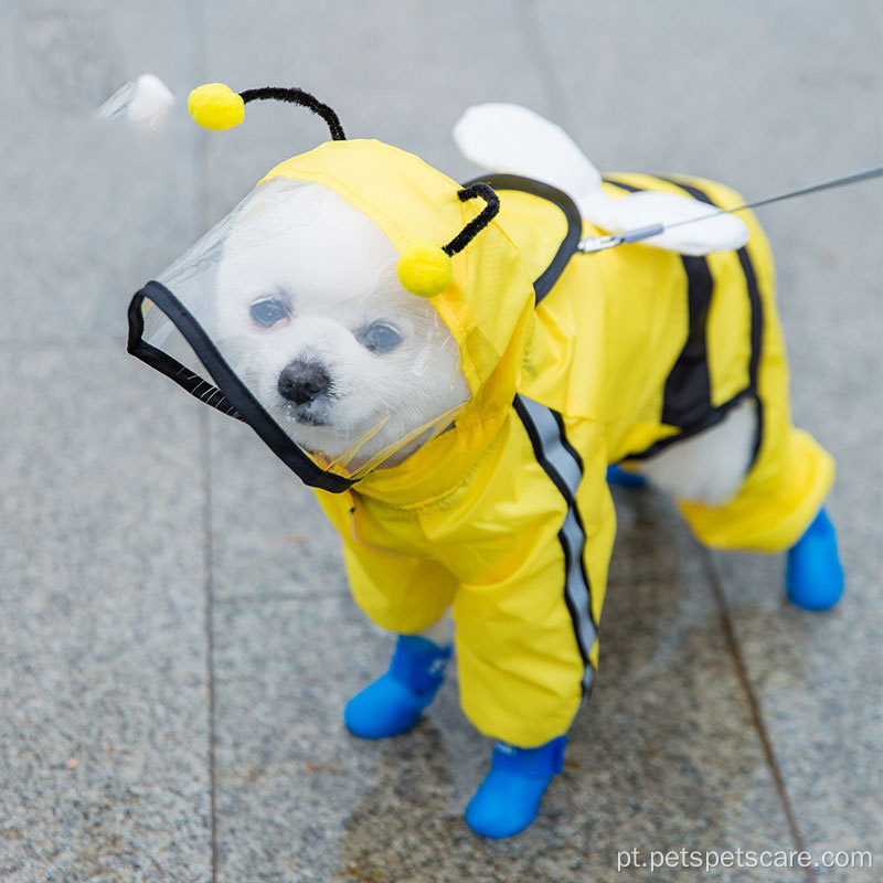 Capa de chuva para roupas para animais de estimação capa de chuva impermeável de quatro pés para animais de estimação