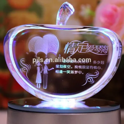 Personalized Fashion Printed Apple photo crystal apple with photo image
