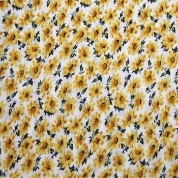 Linen / cotton sunflower printing fabric