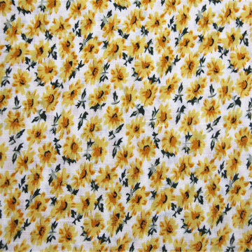 Linen / cotton sunflower printing fabric