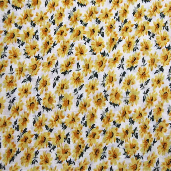 Linen / cotton sunflower printing fabric