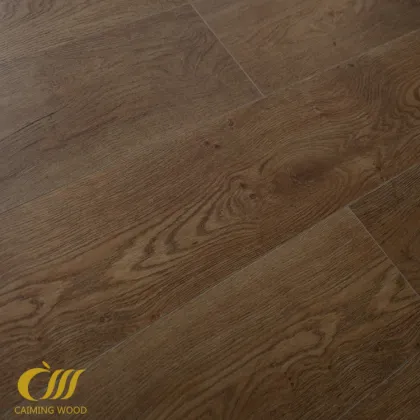 12.3mm Textured Wood Grain Laminate Tile Floor