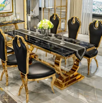 Modern Luxury Side Tables & 12 Seater Marble Dining Table Set for Living Room