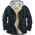 Herren -Flanellhemdjacke mit Kapuze