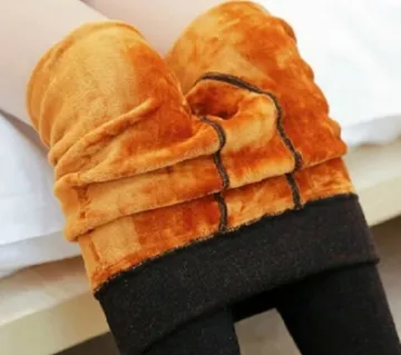 Seamed Fleece lined warm Sweater leggings for chilly Winter
