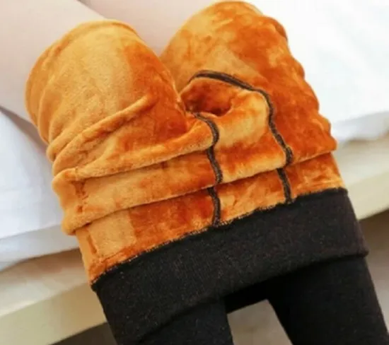 Seamed Fleece lined warm Sweater leggings for chilly Winter