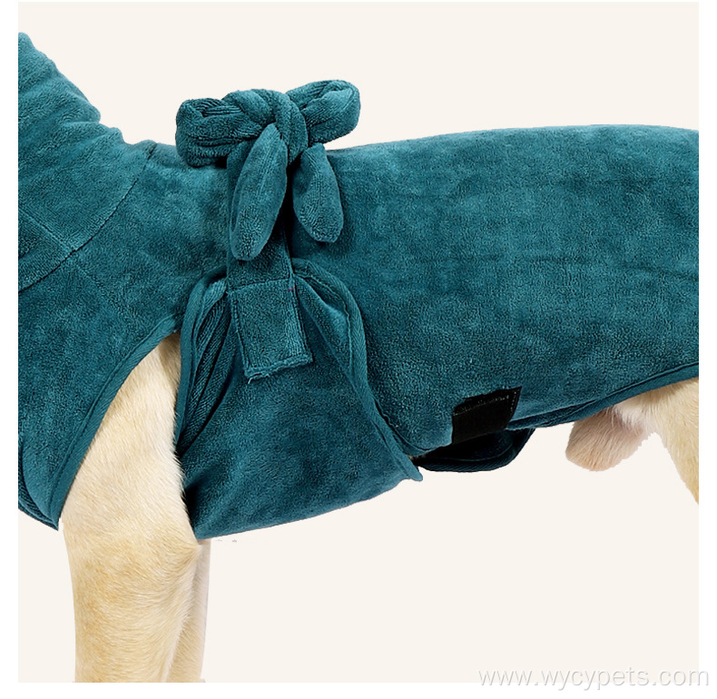 Drying Absorbent Soft Microfiber Dog Bathrobe