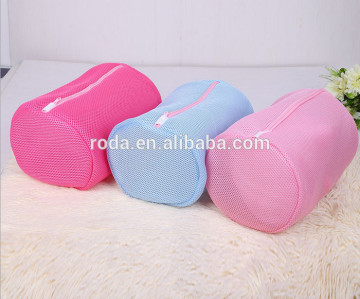 Water soluble polyester mesh sandwich fabric ellipsoid reusable laundry bag