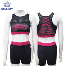 Custom rhinestone cheerleading practice uniform