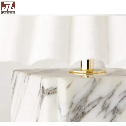 Modern Contemporary Side Table Lamp - Bulgari Marble Style Export