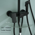 Mounted Bathroom Rainfall Handshower Matte Black Shower Set