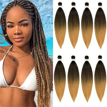 Synthetic Pre-stretched Braiding Hair Perm Yaki Braid Hair Bulk Jumbo Pre Stretched Braiding Hair Expression for Women