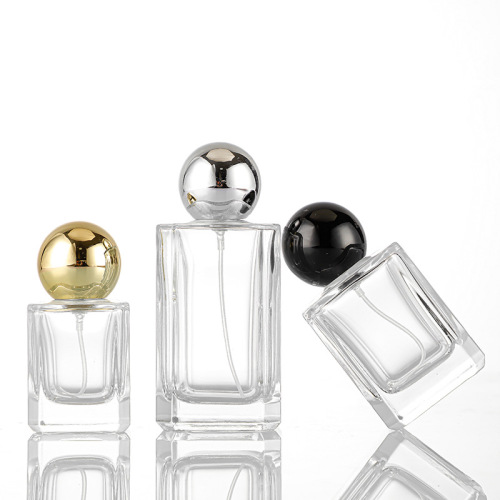 Garrafa de perfume quadrado de vidro de 30 ml 50 ml de tampa