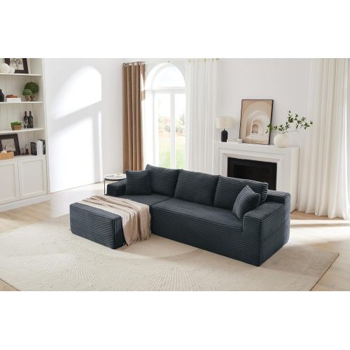 Elegant Modern Ribbed Sofa