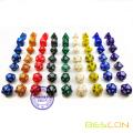 BESCON High Quality Marble Polyhedral Dice Set