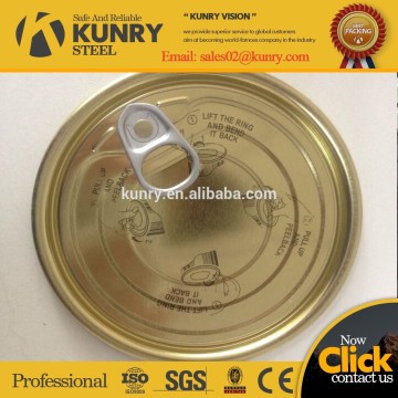 Y300 72.9mm food tinplate 73mm easy open end for food packing
