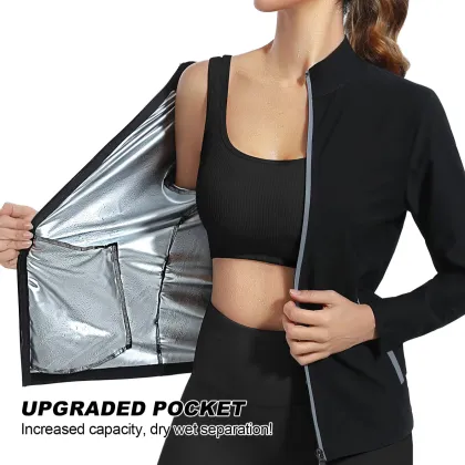 Custom Body Shaping Sauna Suit with Yoga Collar and Long Sleeves