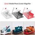 12 inch 3D Mobile Phone Screen Magnifier HD Video Amplifier with Foldable Holder Magnifying Glass Smart Phone Stand Bracket