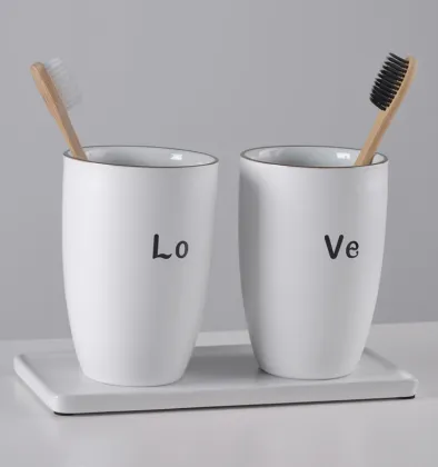 Customized Simple Household Ceramic Mouthwash Cup for Hotels