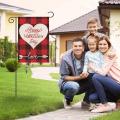 Valentines Buffalo Check Plaid Garden Flag