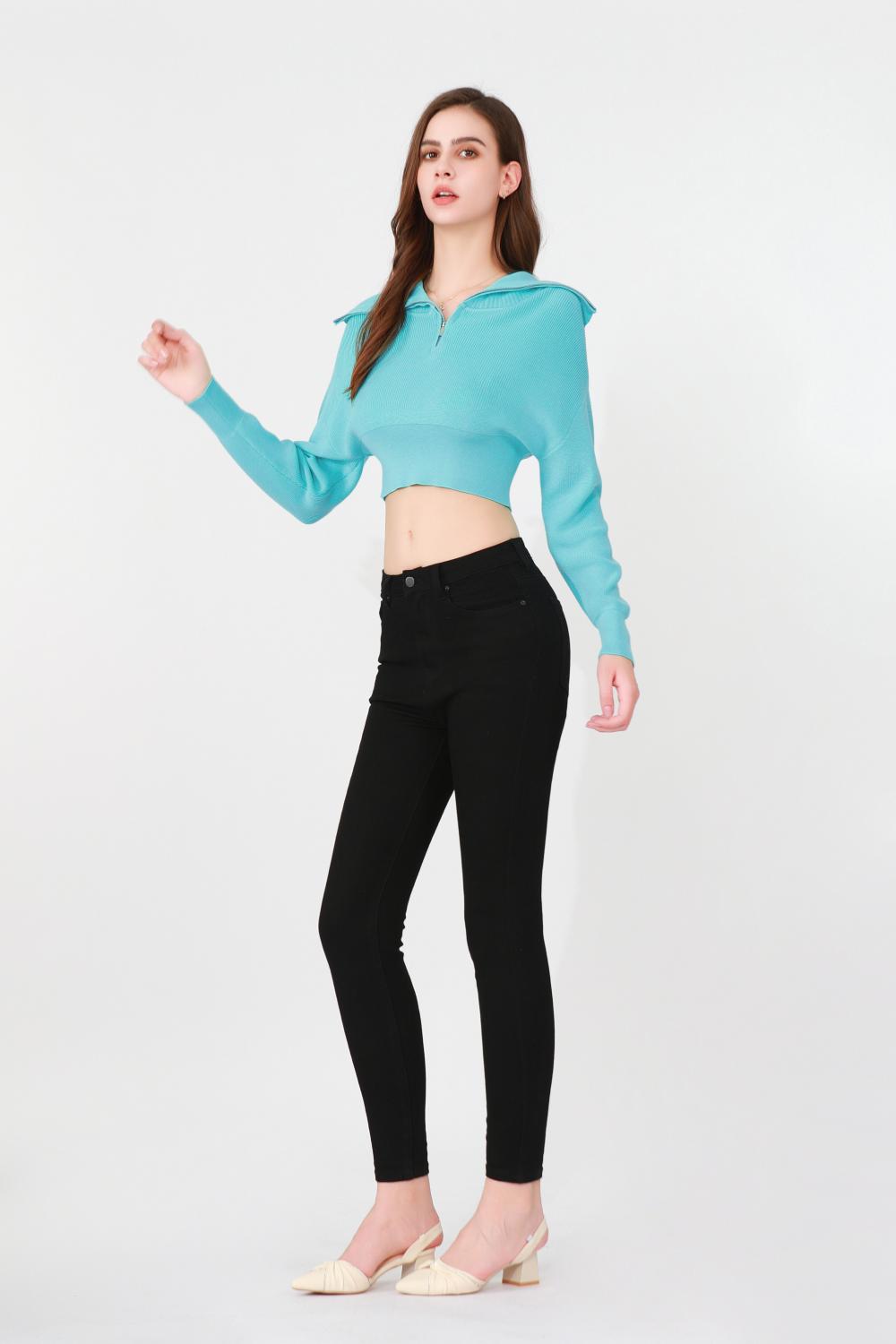 Long Sleeve Short Woollen Knitted Top