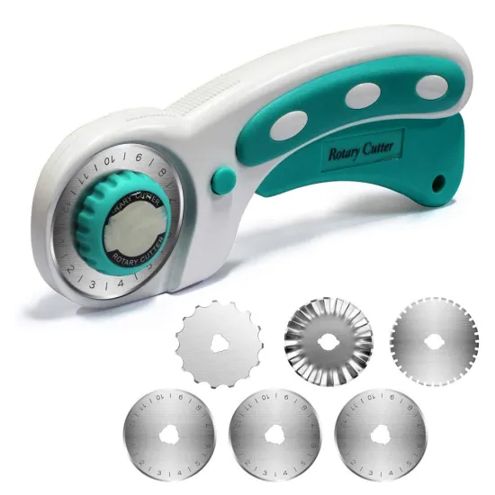 45mm Fabric Rotary Cutter Replacement Blades with Safety Lock: Precise Cutting for Sewing, Fabric, Leather, and Quilting