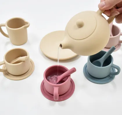 Silicone Party Play Tea Pot Set Pretend Toy