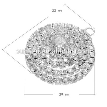33*29mm silver plated round shape copper pendant charm alloy jewelry making