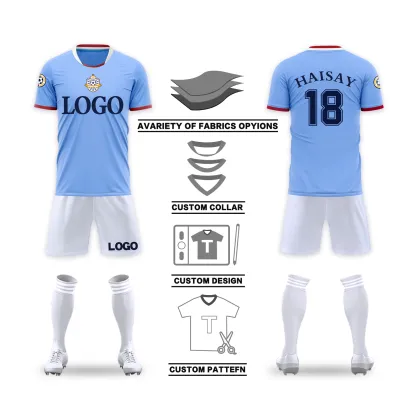 Wholesale Football Uniform Soccer Sublimation Polyester Quick Dry Football Uniform Soccer Shirt Custom Football Soccer Jersey