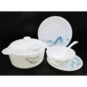 Elegant Ink Floral Opal Glass Steamer