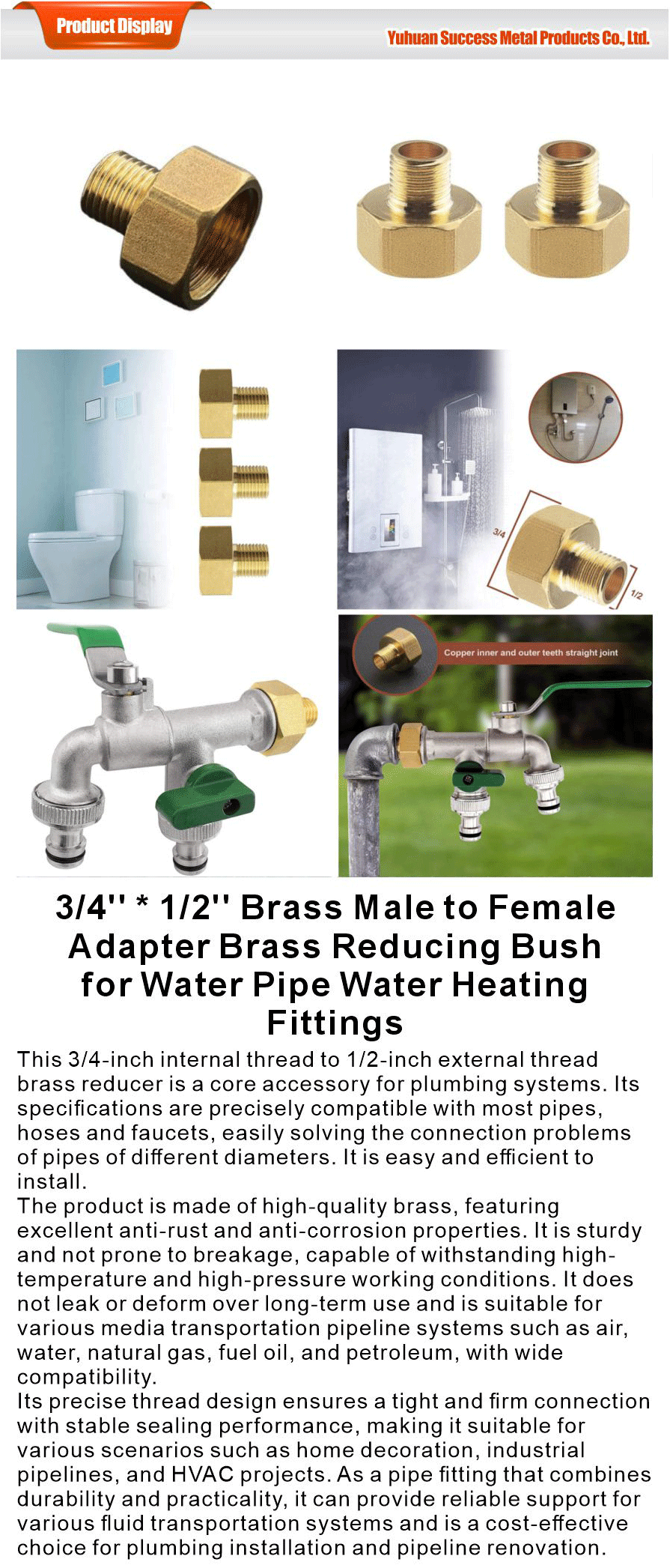 Brass Reducing Bush for Water Pipe