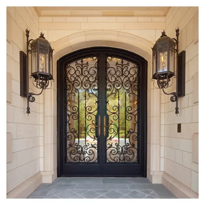 IKEA LATEST DESIGN NFRC WATERPROOF SOUND PROOF IRON GLASS DOORS FOR HOUSES