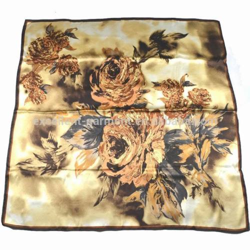Custom printed scarves hand printing polyester scarf for girls 70*70cm