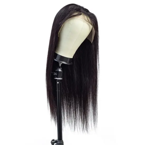 100% Brazilian Human Hair 13*4 Lace Front Wig For Black Women Overnight Delivery 150% Density Silk Straight Human Hair Lace Wig