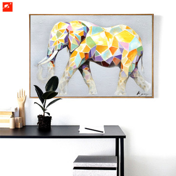 Cartoon Cute Animal Colorful Elephant Canvas Oil Painting