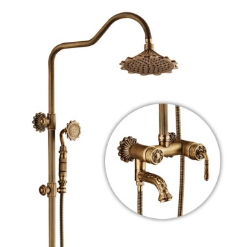 Antique Bronze Rainfall Shower System with Sunflower Shower Head