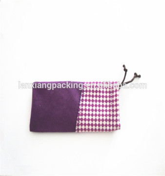 Purple Flannel Jewelry Pouch With Drawstring,Cheap Velvet Drawstring Pouch