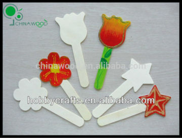 Wood flower shapes sticks