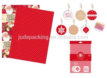 Wrapping paper with 6 tag pack white kraft paper