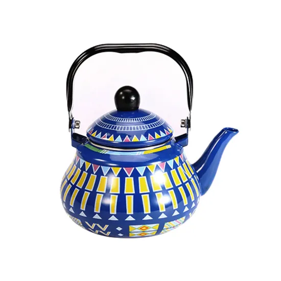 High Quality Enamel Kettle Teakettle with Stainless Steel Handle Kitchenware Enamel Water Teapot
