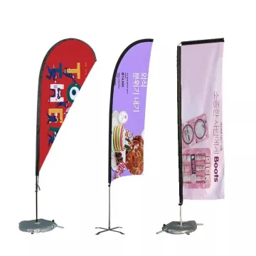 Logotipo personalizado barato Banner de bandera nacional de playa al aire libre